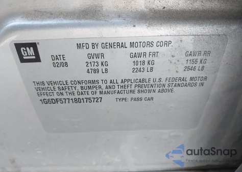 2008 Cadillac Cts Standard из США, поврежденный, VIN 1G6DF577180175727